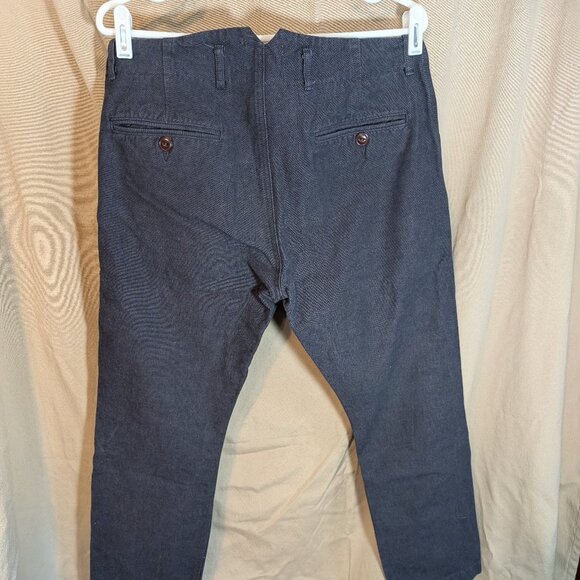J Crew Wallace and Barnes Dark Navy Chino 31x30 with suspender buttons - Picture 3 of 5
